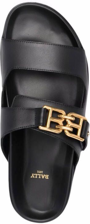 Bally emma flat leather sandals Black