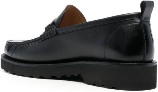 Bally engraved-logo leather loafers Black