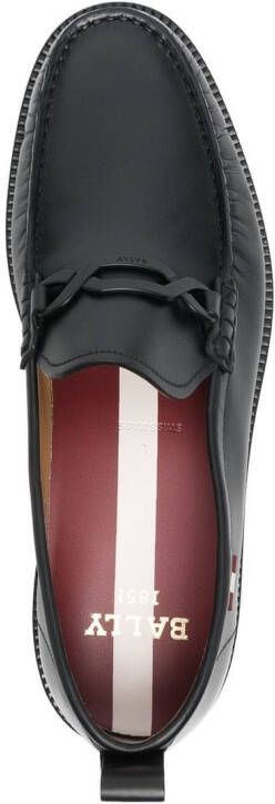Bally engraved-logo leather loafers Black