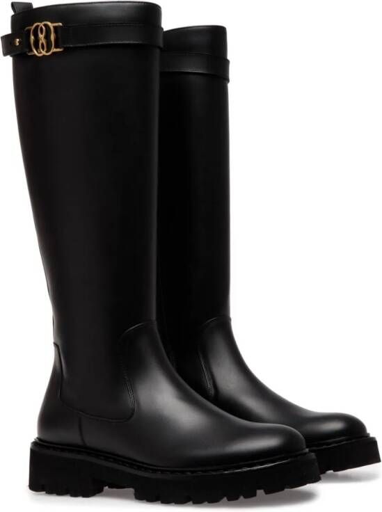 Bally Galia knee-high leather boots Black