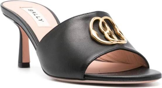 Bally Geha 65mm logo-plaque leather mules Black