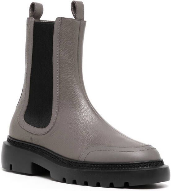 Bally Ginny leather Chelsea ankle boots Grey