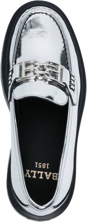 Bally Gioia chunky leather loafers Silver