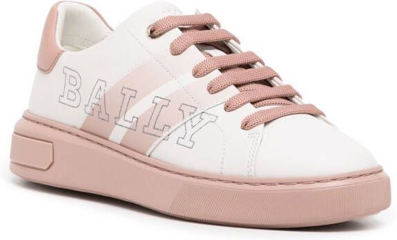 Bally glitter-logo side-stripe sneakers White