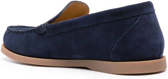 Bally grosgrain-tab suede loafers Blue