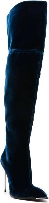 Bally Hedy 105mm velvet boots Blue