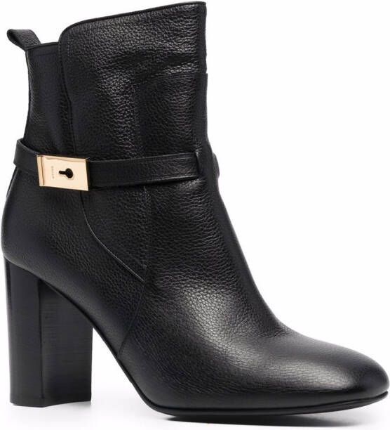 Bally high-heel leather boots Black