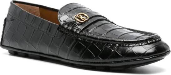 Bally Keeper embossed-crocodile leather loafers Black