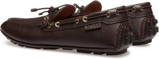 Bally Kyan grained-texture boat shoes Brown