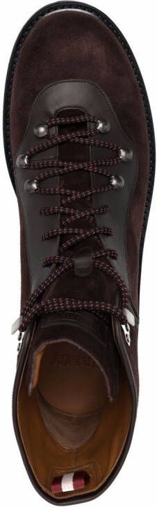 Bally lace-up suede boots Brown