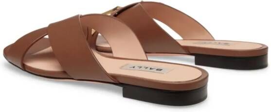 Bally Larise flat leather sandals Brown