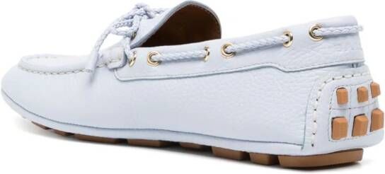 Bally leather boat loafers Blue