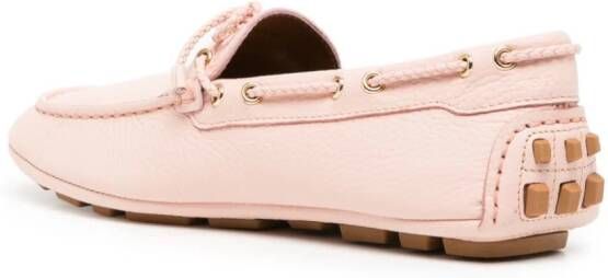 Bally leather boat loafers Pink