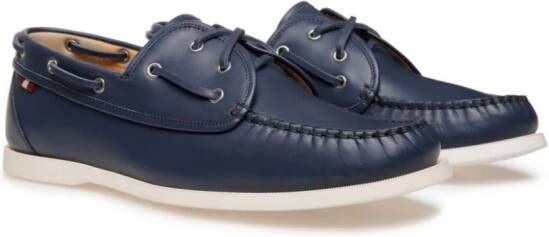 Bally leather boat shoes Blue