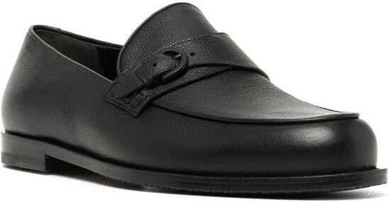 Bally leather buckle-strap loafers Black