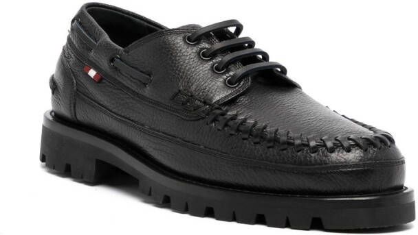 Bally leather ridged derby-shoes Black