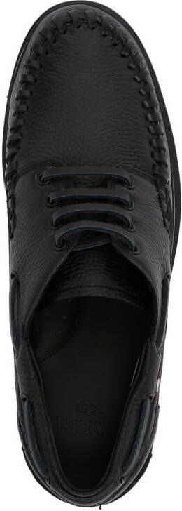 Bally leather ridged derby-shoes Black