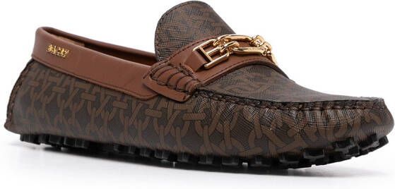 Bally Lezy monogram-print loafers Brown