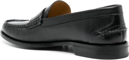 Bally logo cut-out leather loafers Black