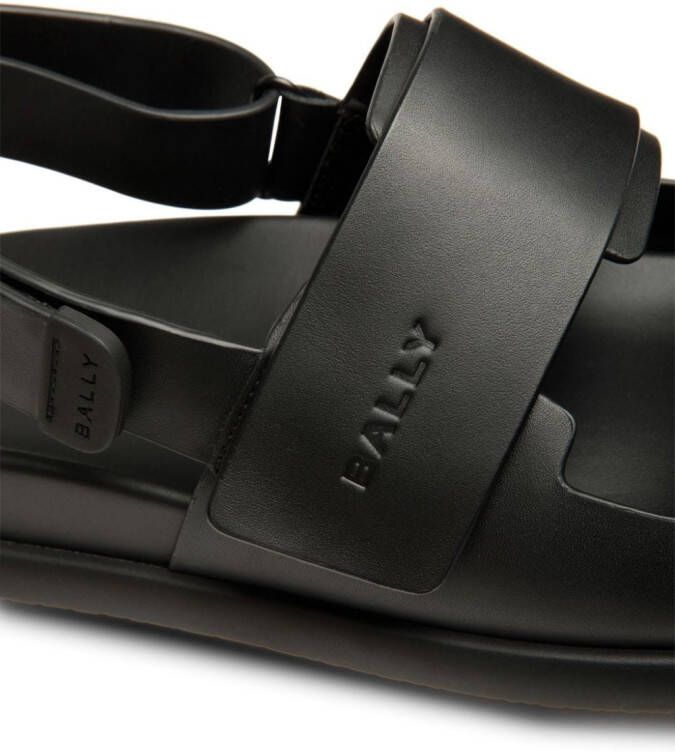 Bally logo-debossed leather sandals Black