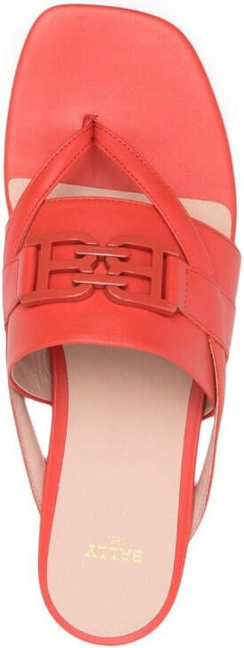 Bally logo-embellishment leather sandals Orange
