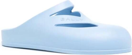 Bally logo-embossed cut-out slippers Blue