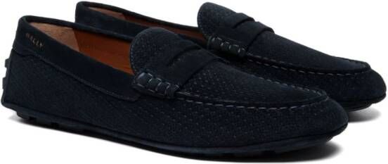 Bally logo-embroidered round-toe loafers Black