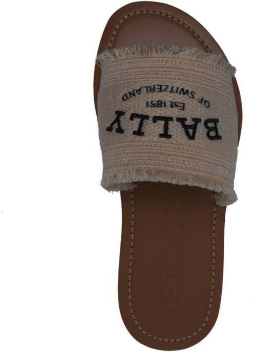 Bally logo-embroidered slide sandals Neutrals