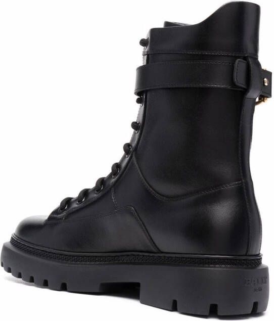 Bally logo-plaque combat boots Black