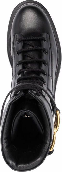 Bally logo-plaque combat boots Black