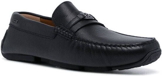 Bally logo-plaque detail loafers Black