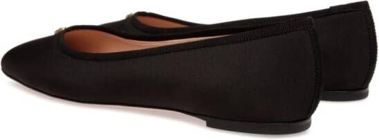 Bally logo-plaque flat ballerina shoes Black