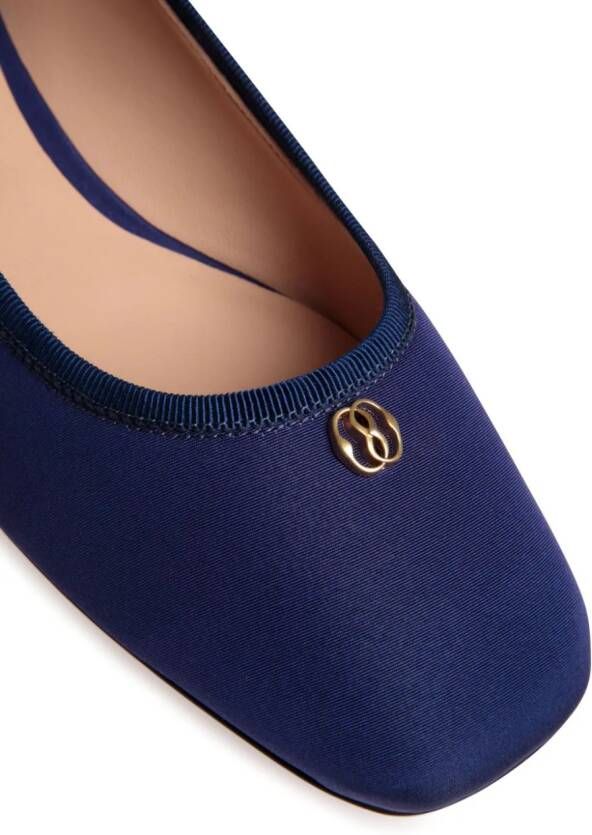 Bally logo-plaque flat ballerina shoes Blue