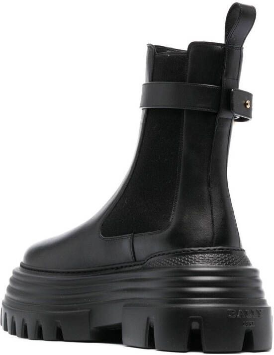 Bally logo-plaque leather boots Black