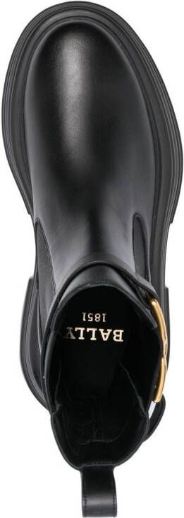 Bally logo-plaque leather boots Black
