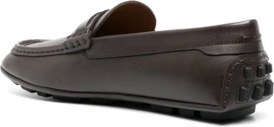 Bally logo-plaque leather loafer Brown