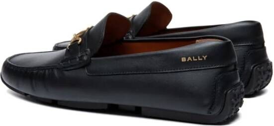 Bally logo-plaque leather loafers Black