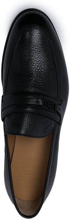 Bally logo-plaque leather loafers Black