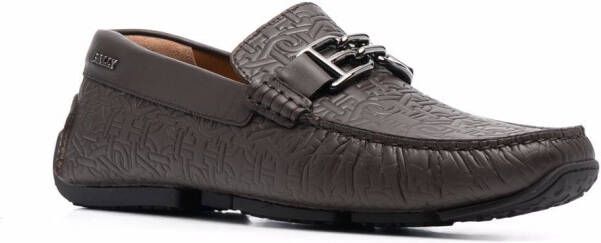 Bally logo-plaque leather loafers Brown