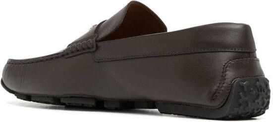 Bally logo-plaque leather loafers Brown