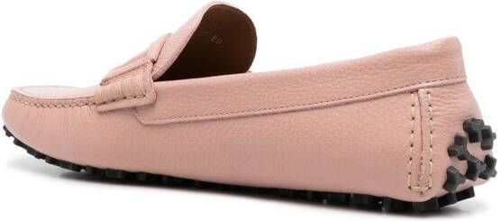 Bally logo-plaque leather loafers Pink