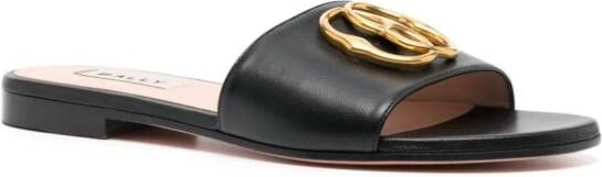 Bally logo-plaque leather sandals Black