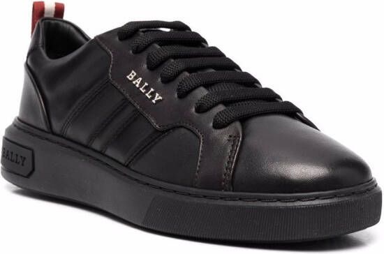 Bally logo-plaque leather sneakers Black
