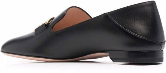 Bally logo-plaque loafers Black