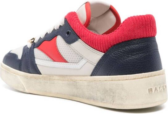 Bally logo-plaque panelled sneakers Blue