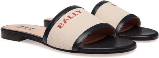 Bally logo-print canvas slides Neutrals