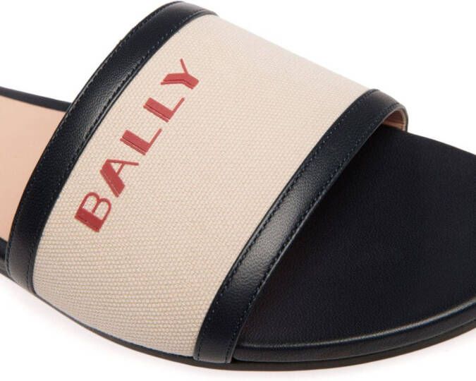 Bally logo-print canvas slides Neutrals