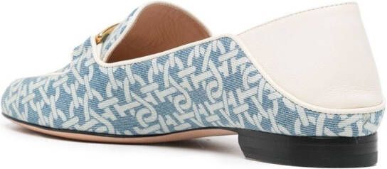 Bally logo-print leather loafers Blue