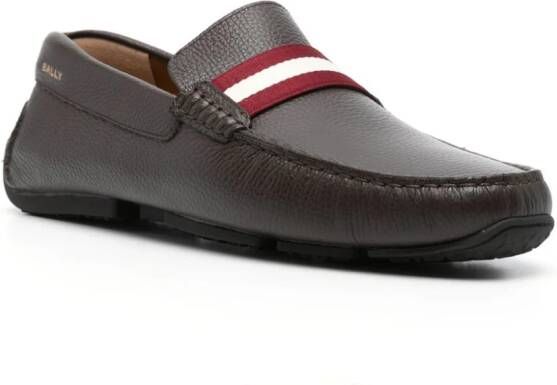 Bally logo-print leather loafers Brown