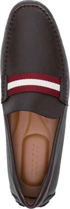 Bally logo-print leather loafers Brown